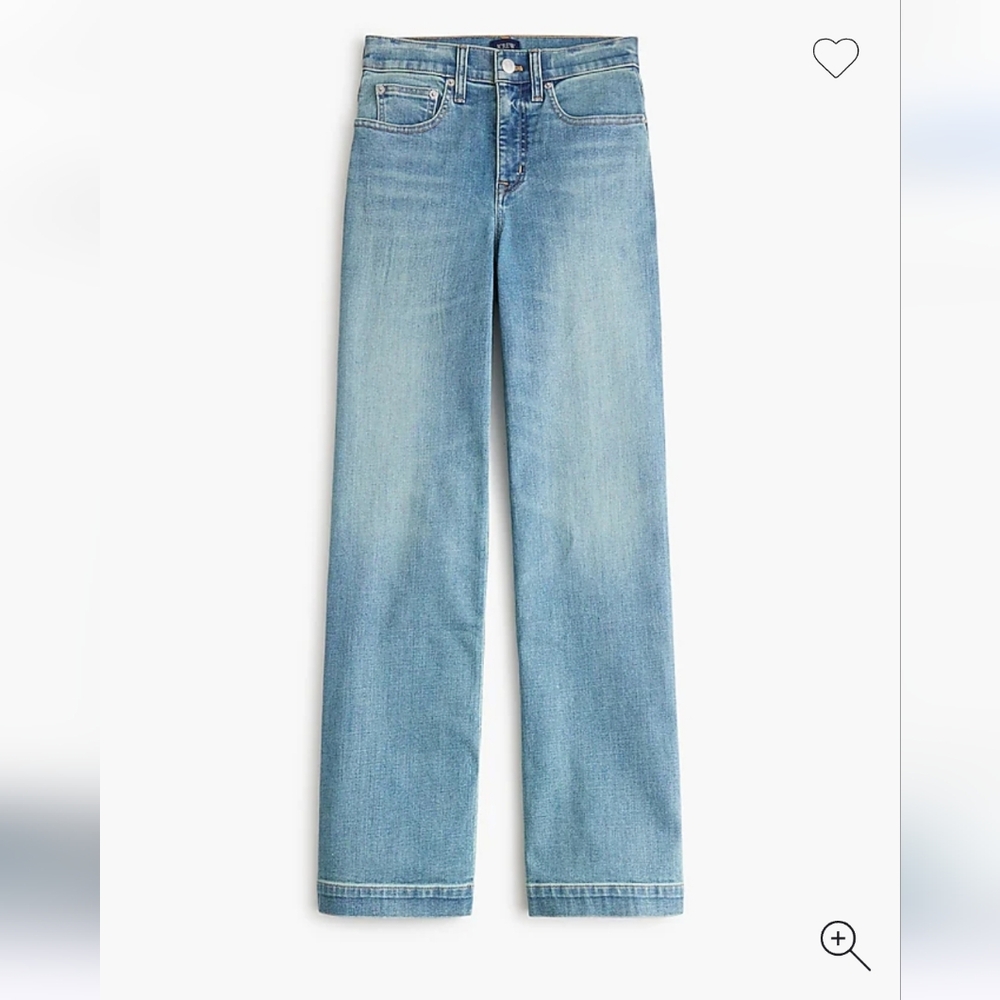NWT J.Crew Factory Women's Classic wide-leg jean in all-day stretch Sz 28 $128 - Picture 5 of 9